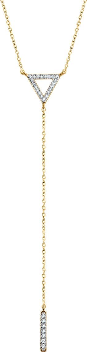 14K Rose 1/6 CTW Natural Diamond Triangle & Bar  16-18  Y Necklace