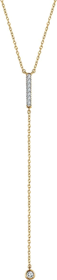 14K Rose 1/8 CTW Natural Diamond Bar 16-18 Y Necklace