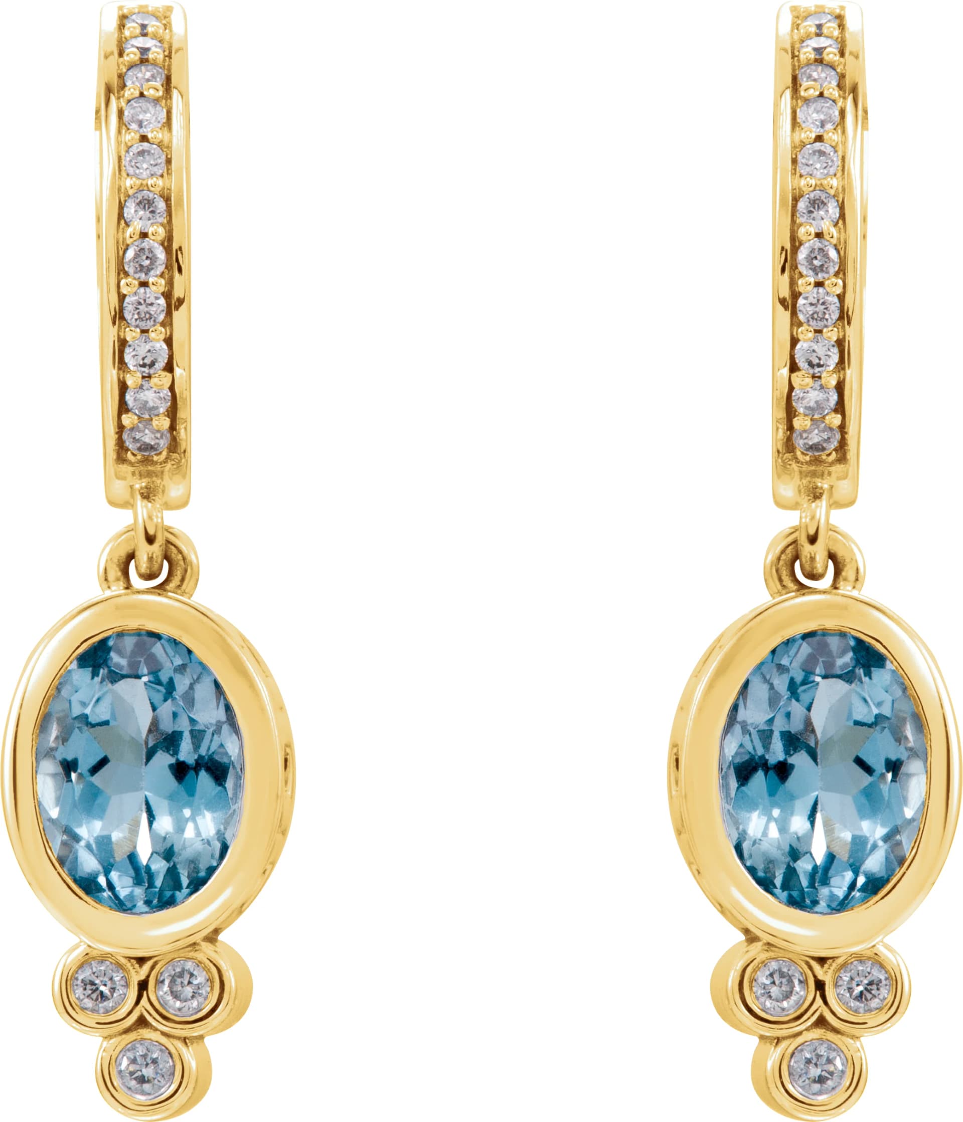 Bezel-Set Hoop Earrings, view 3