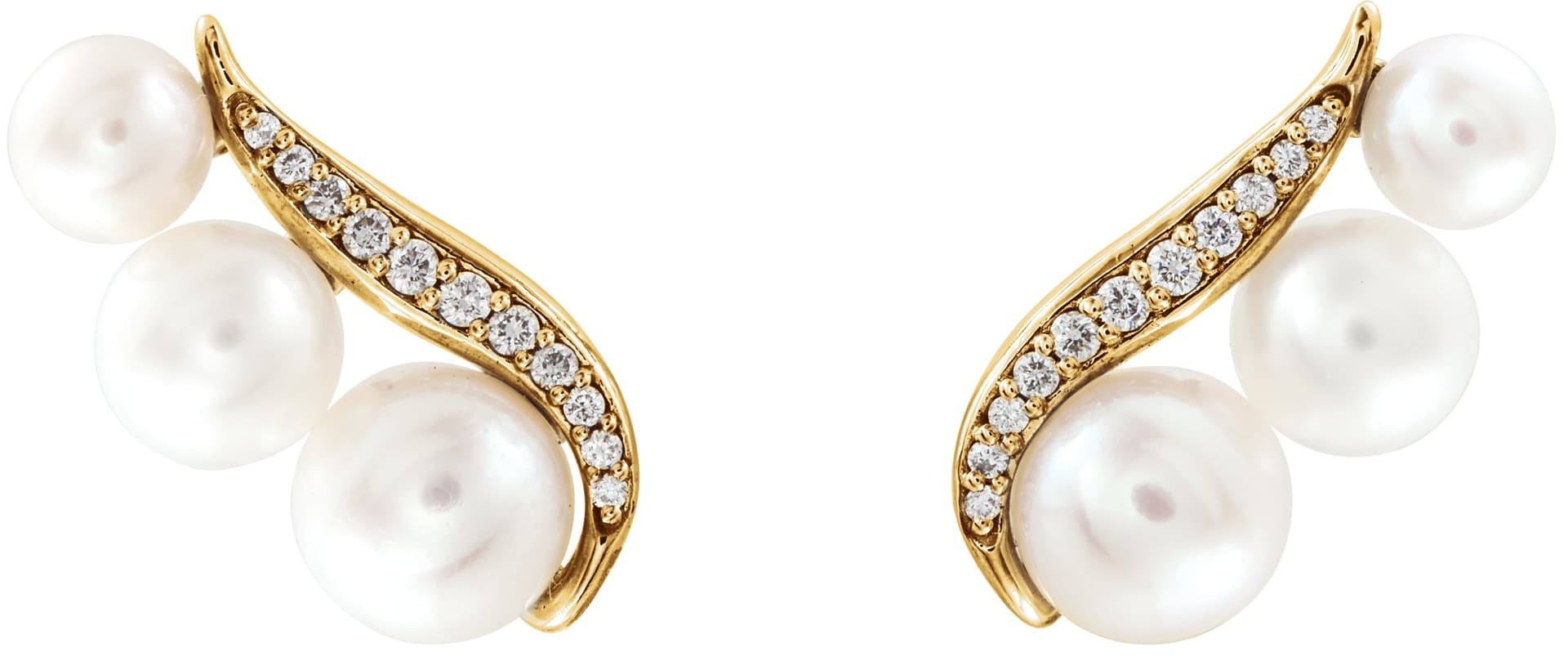 Accented Pearl Ear Climbers view 2
