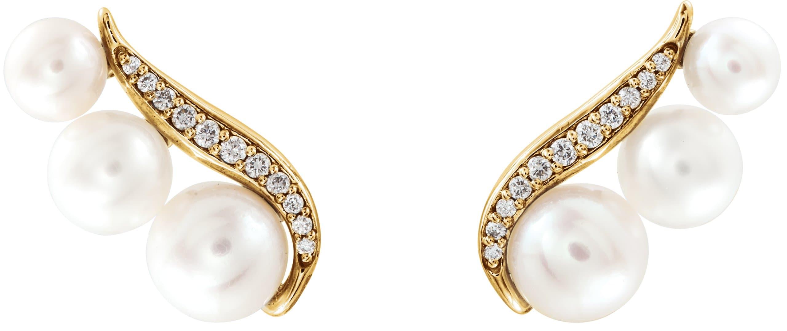 Accented Pearl Ear Climbers view 2