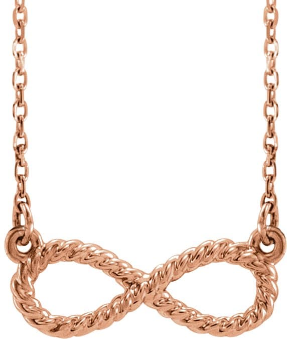 14K Rose Rope Infinity-Inspired 18" Necklace