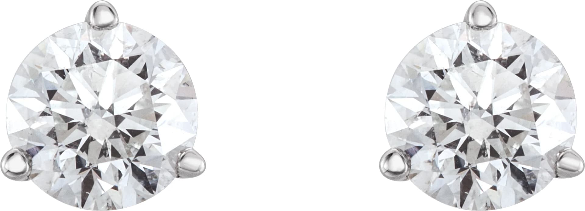 Round 3-Prong Stud Earrings, view 3