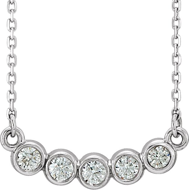 14K Rose  1/3 CTW Natural Diamond Bezel-Set 16-18 Necklace