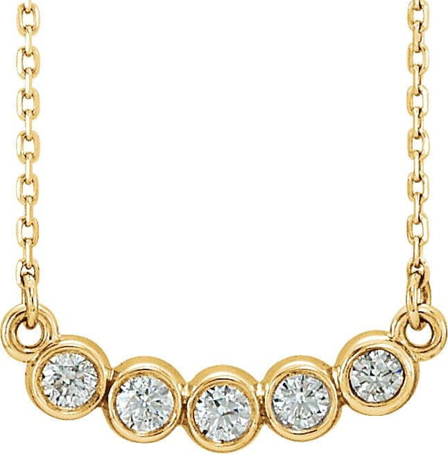 14K Rose  1/3 CTW Natural Diamond Bezel-Set 16-18 Necklace