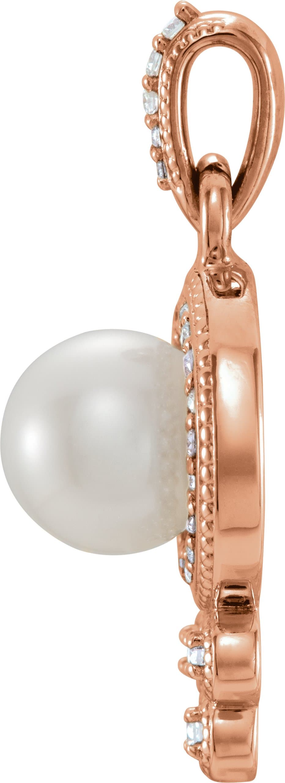 Halo-Style Pearl Pendant view 2