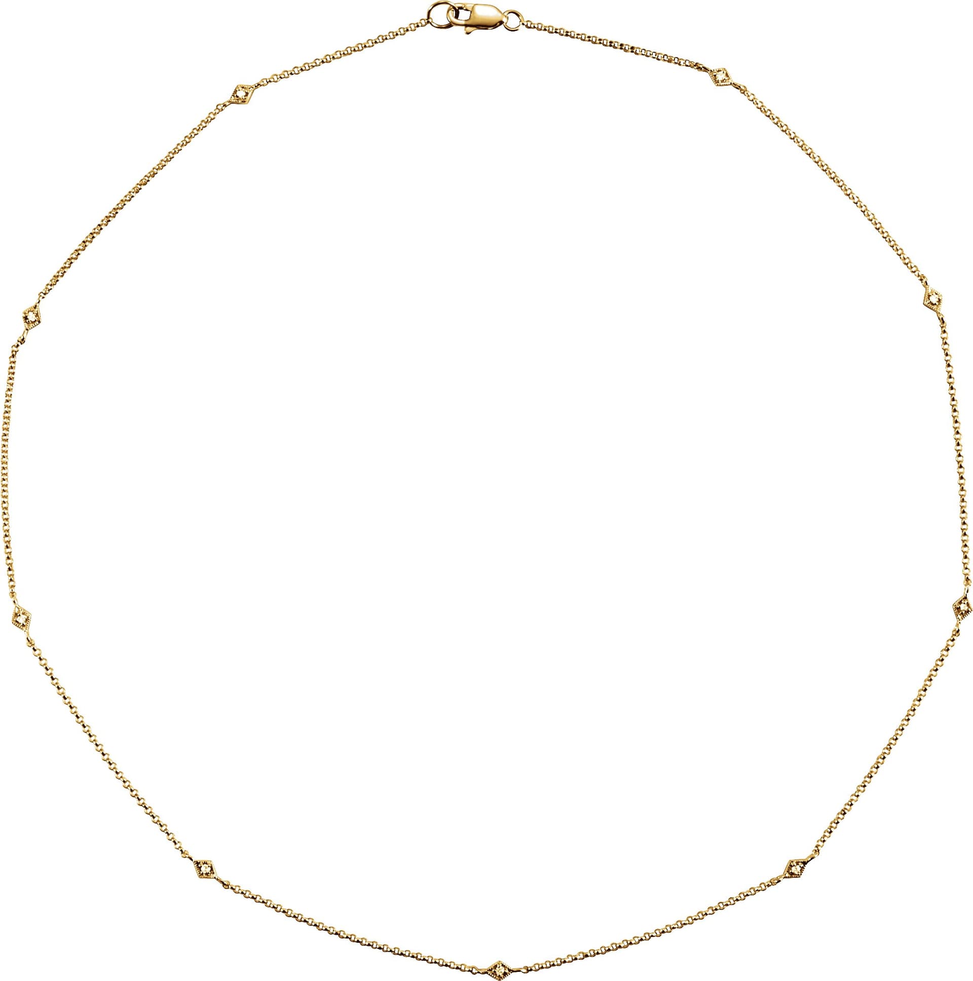 14K Yellow 1/6 CTW Natural Diamond 16 Station Necklace