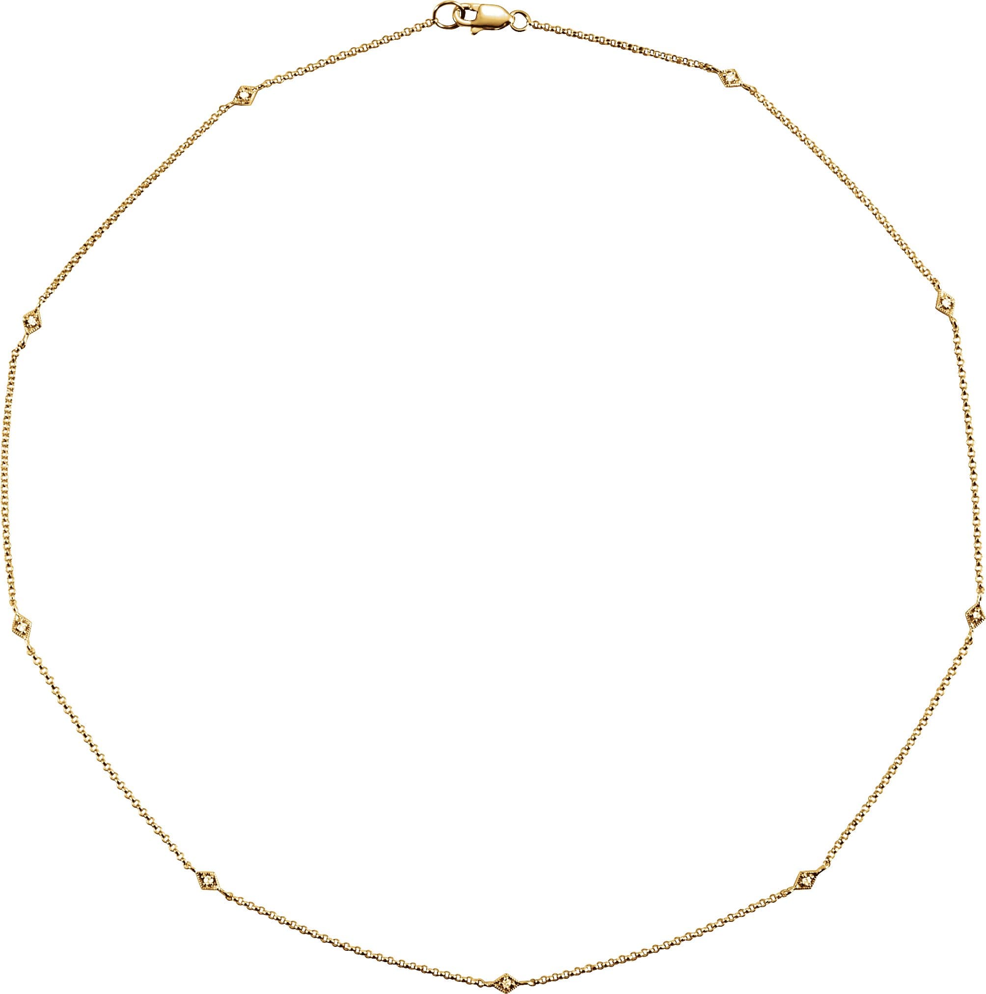 14K Yellow 1/6 CTW Natural Diamond 16 Station Necklace
