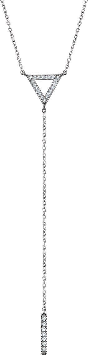 14K Rose 1/6 CTW Natural Diamond Triangle & Bar  16-18  Y Necklace