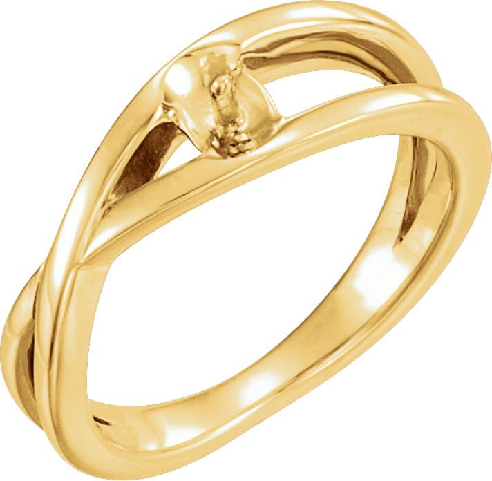 14K Rose Criss-Cross Ring Mounting for 6 mm Pearl