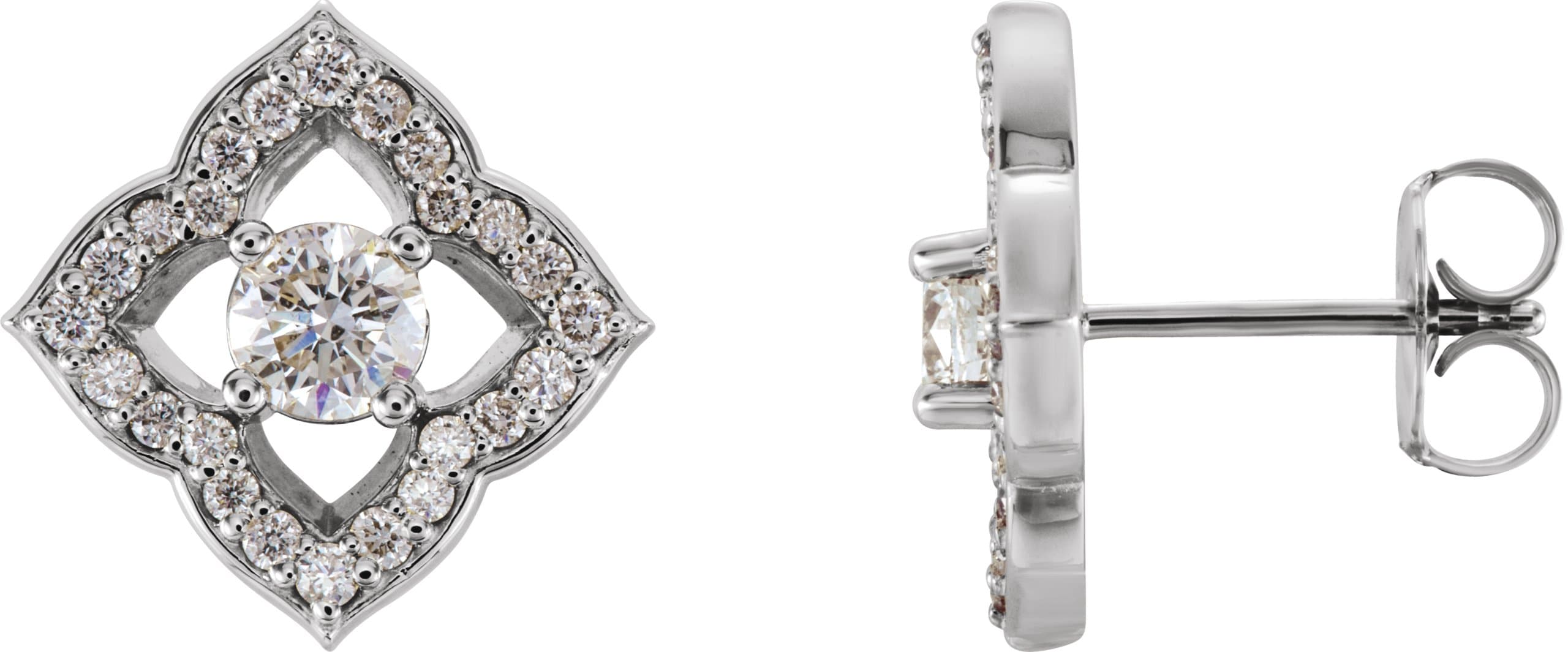 Halo-Style Clover Earrings view 1