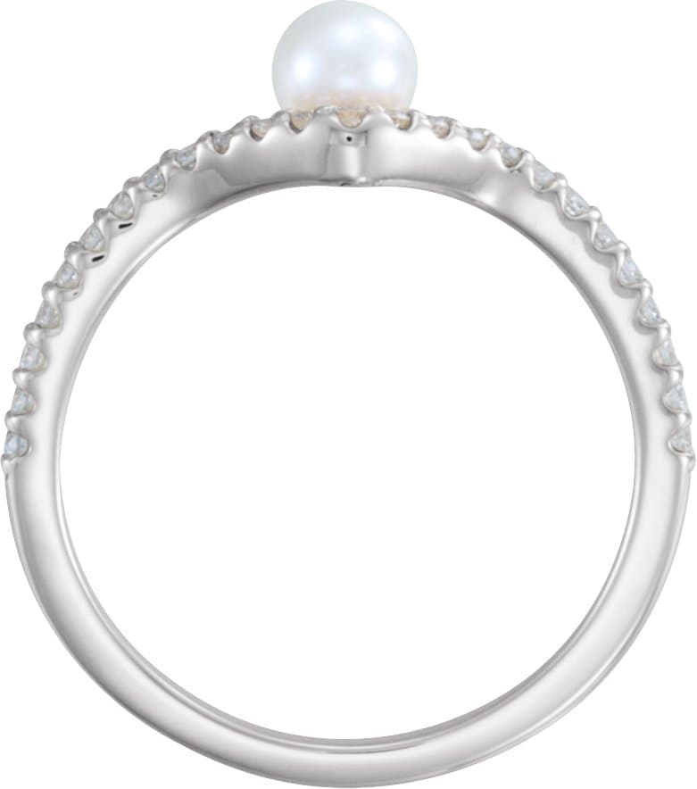 Pearl V Ring view 2