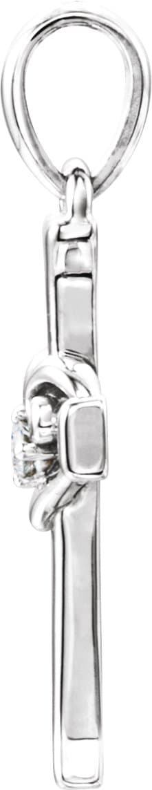 Accented Heart & Cross Pendant view 2