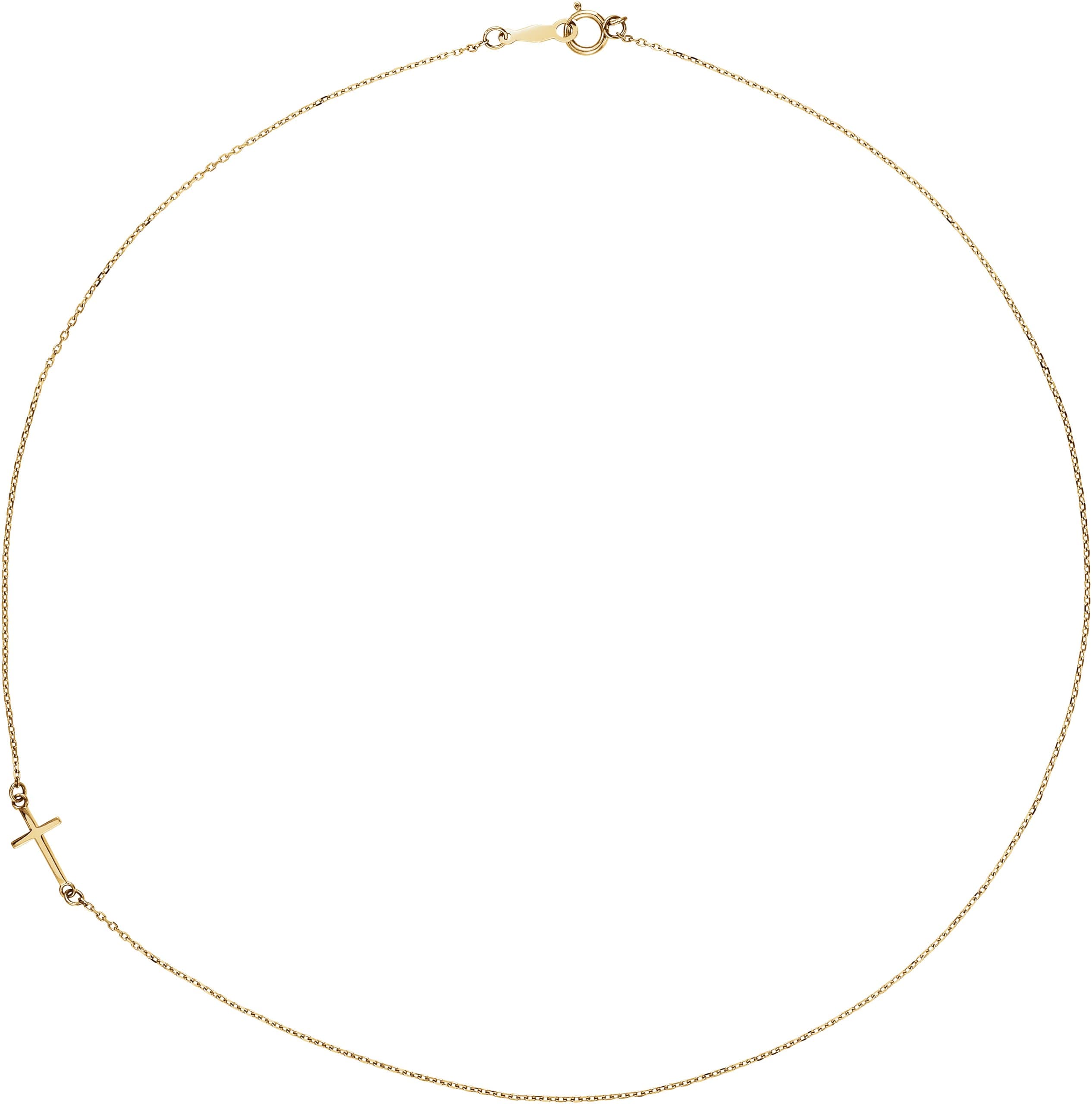 Sideways Cross Necklace or Center view 2