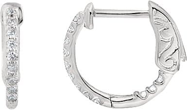 14K Rose 1 CTW Lab-Grown Diamond Inside-Outside 26.5 mm Hinged Hoop Earrings