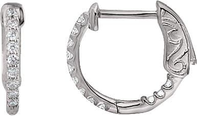 14K Rose 1 CTW Lab-Grown Diamond Inside-Outside 26.5 mm Hinged Hoop Earrings
