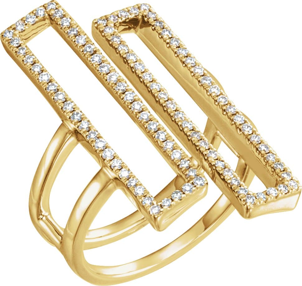 14K White 1/2 CTW Natural Diamond Geometric Ring