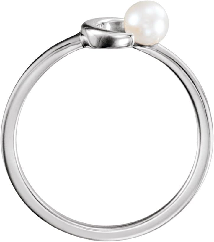 Pearl Crescent Moon Ring view 2