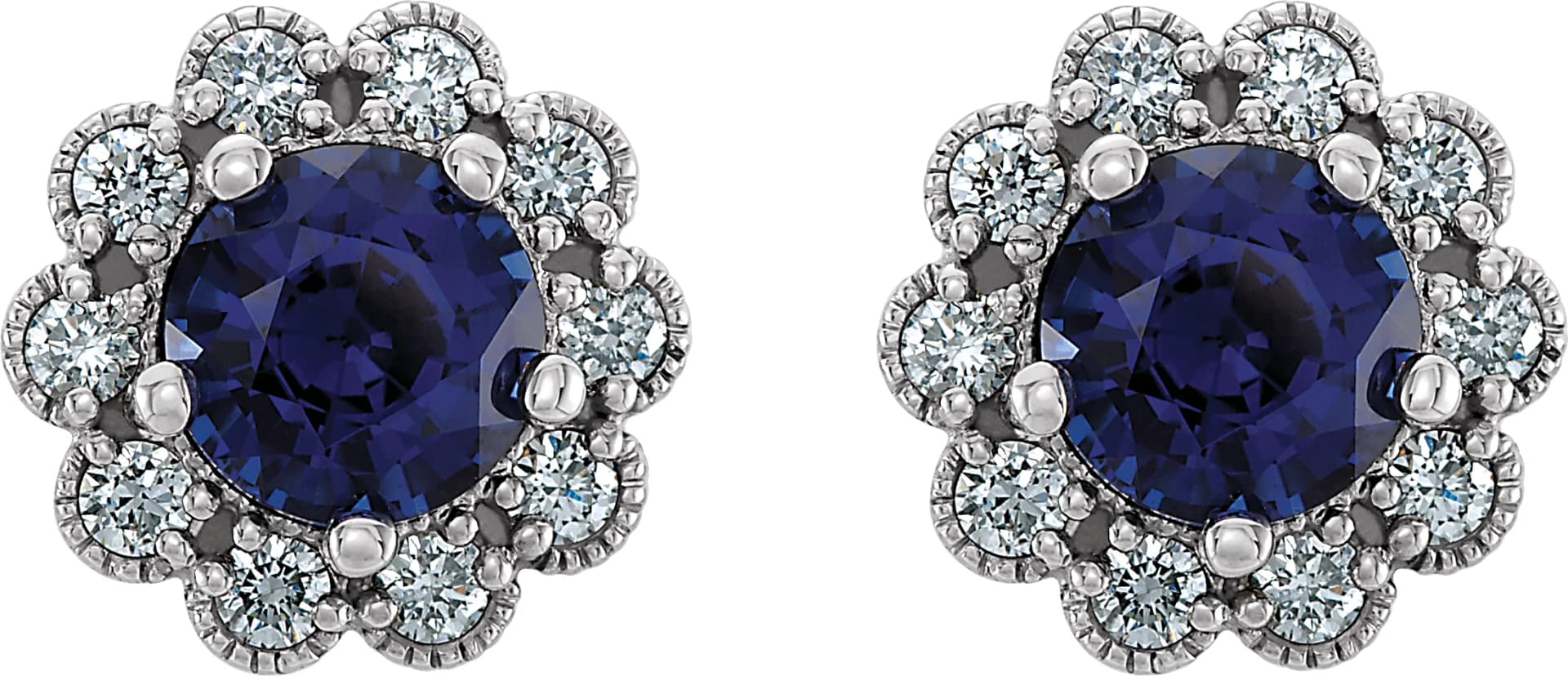 Round 4-Prong Halo-Style Earrings, view 3