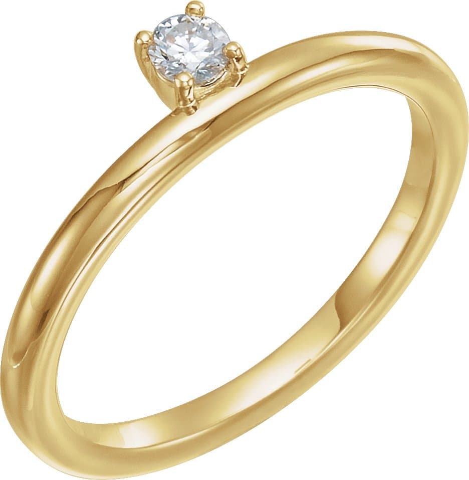 14K Rose 1/10 CT Lab-Grown Diamond Stackable Ring