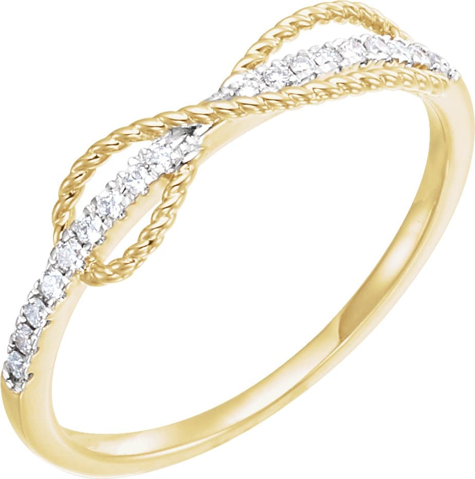 14K White 1/10 CTW Natural Diamond Infinity-Inspired Ring