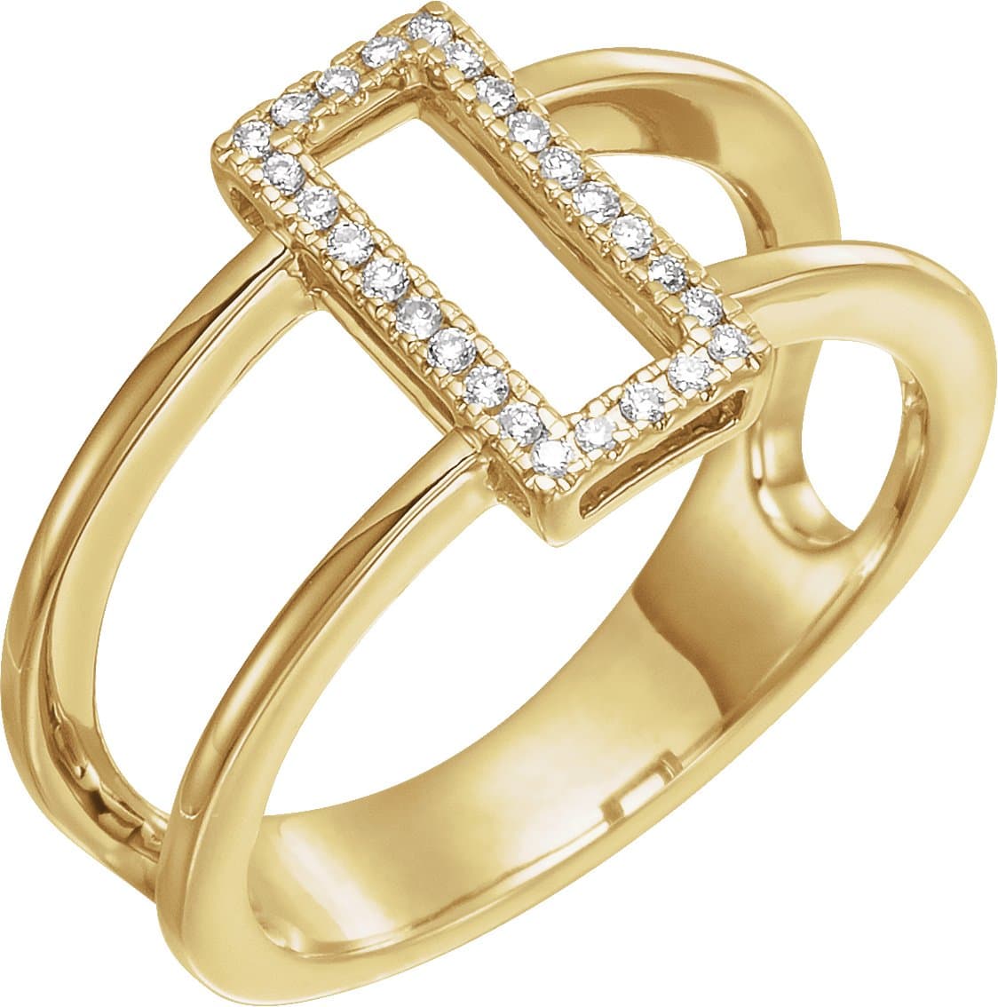 14K Rose 1/10 CTW Natural Diamond Geometric Ring