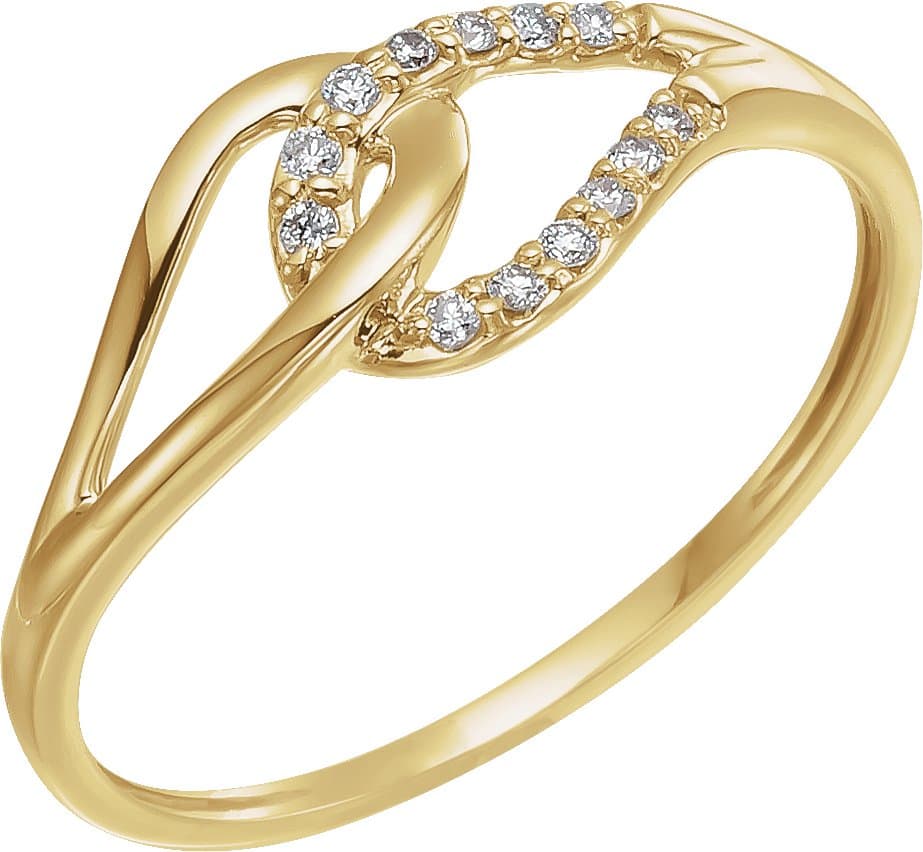 14K White .08 CTW Natural Diamond Ring