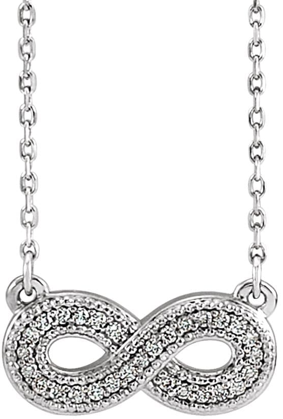 Platinum .06 CTW Natural Diamond Infinity-Inspired 16-18" Necklace