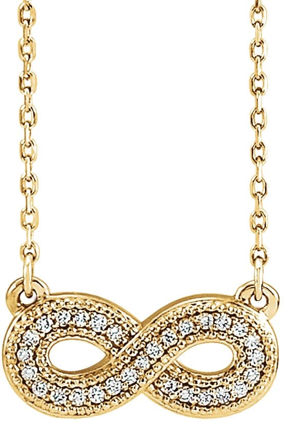 14K Rose .06 CTW Natural Diamond Infinity-Inspired 16-18" Necklace