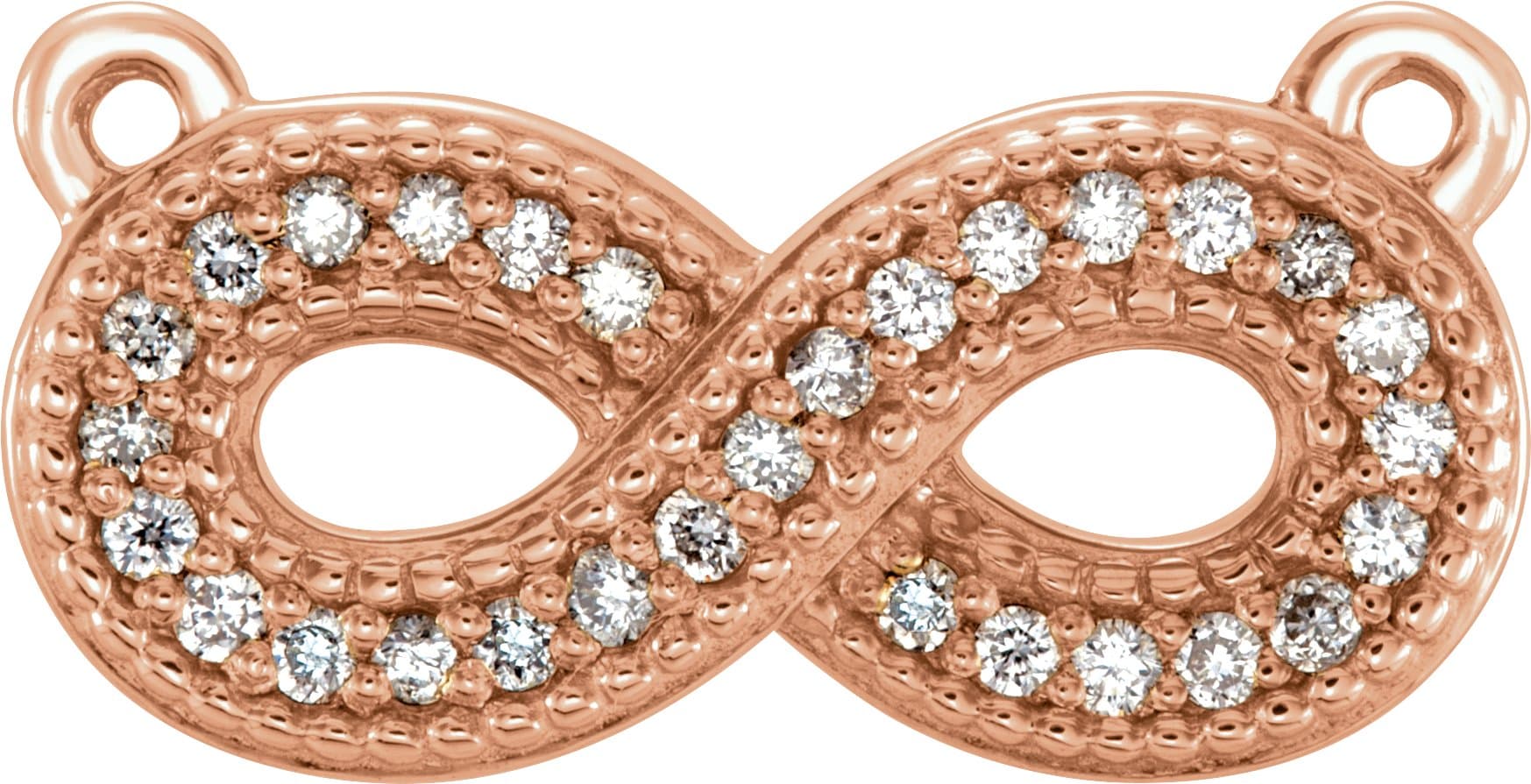 14K Rose .06 CTW Natural Diamond Infinity-Inspired Necklace Center