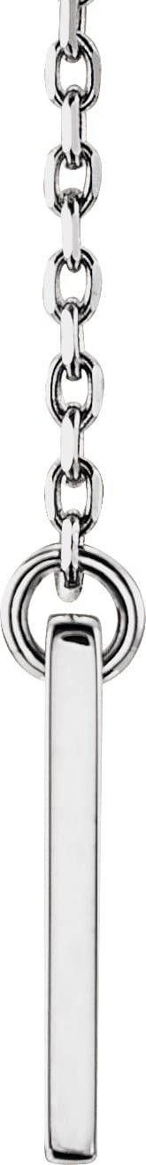 Engravable Pierced Cross Bar Necklace view 2