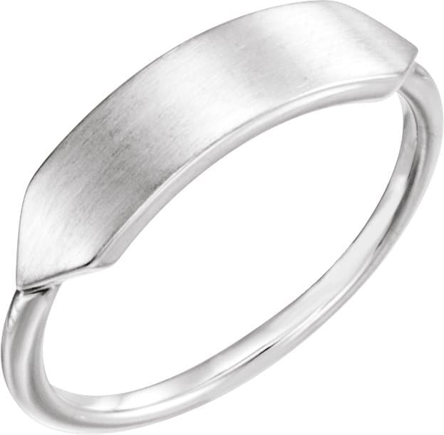 14K Rose 19.7x5 mm Geometric Signet Ring