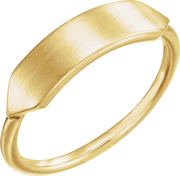 14K Rose 19.7x5 mm Geometric Signet Ring