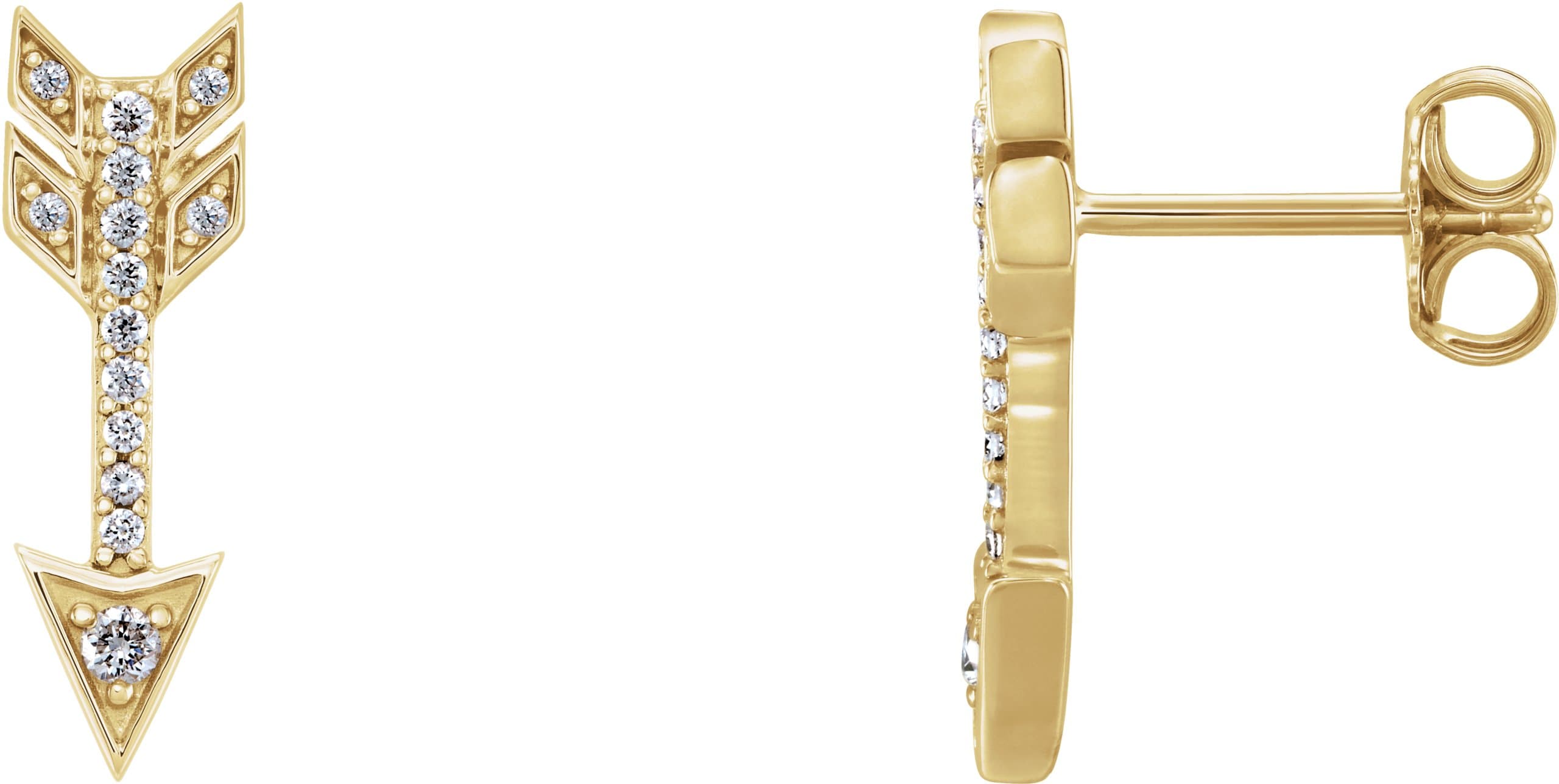 14K White 1/6 CTW Natural Diamond Arrow Earrings