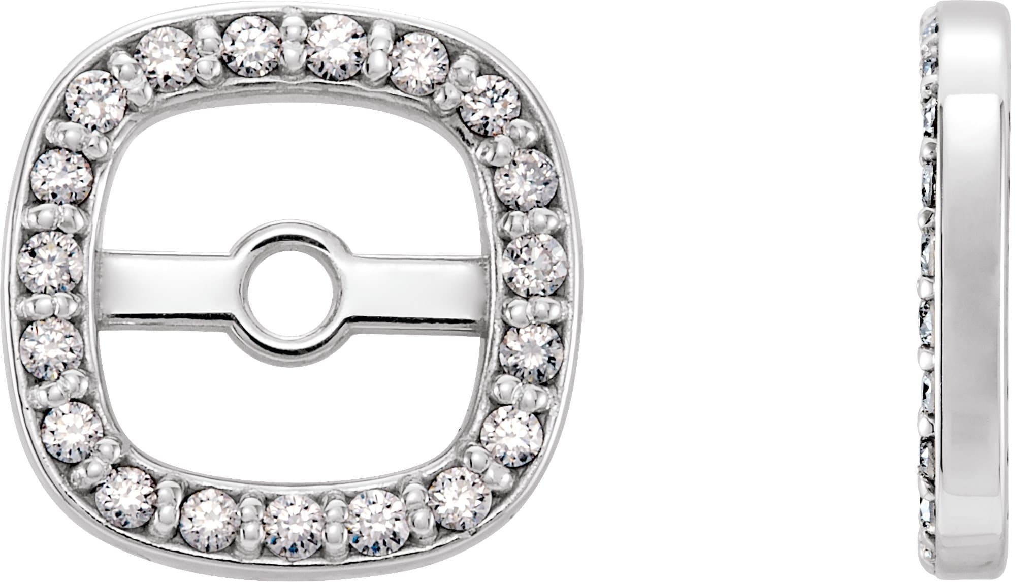 14K Rose .08 CTW Natural Diamond Halo-Style Earring Jackets