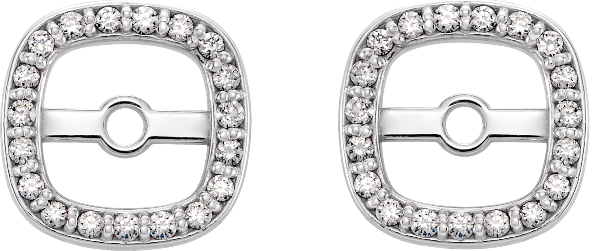 Cushion Frame Halo-Style Earring Jackets, view 3