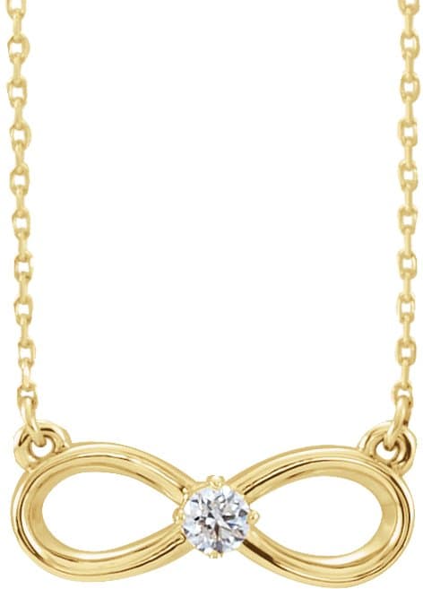 14K Rose 1/10 CT Natural Diamond Infinity-Inspired 16-18" Necklace