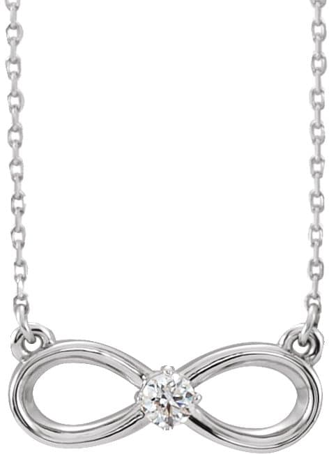 14K Rose 1/10 CT Natural Diamond Infinity-Inspired 16-18" Necklace