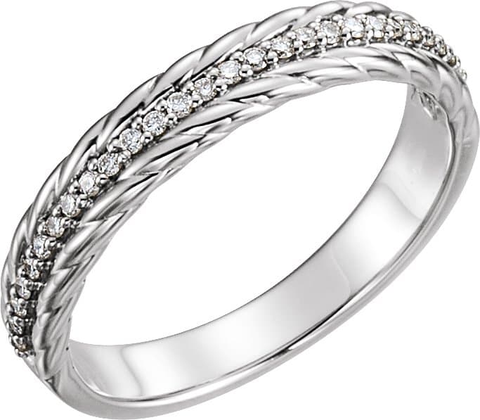 14K Rose 1/6 CTW Natural Diamond Rope Ring