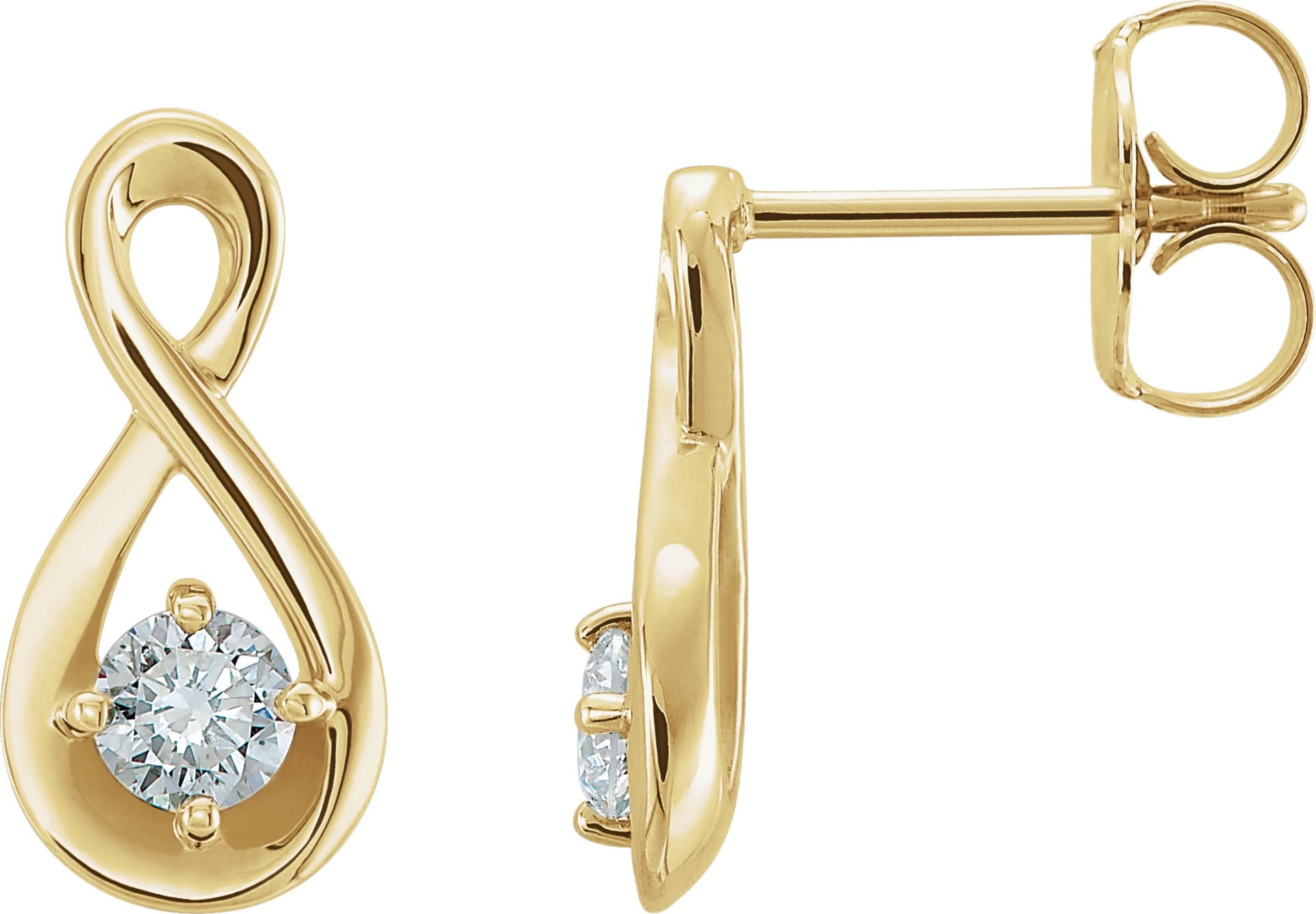 14K Rose 1/5 CTW Natural Diamond Infinity-Inspired Earrings