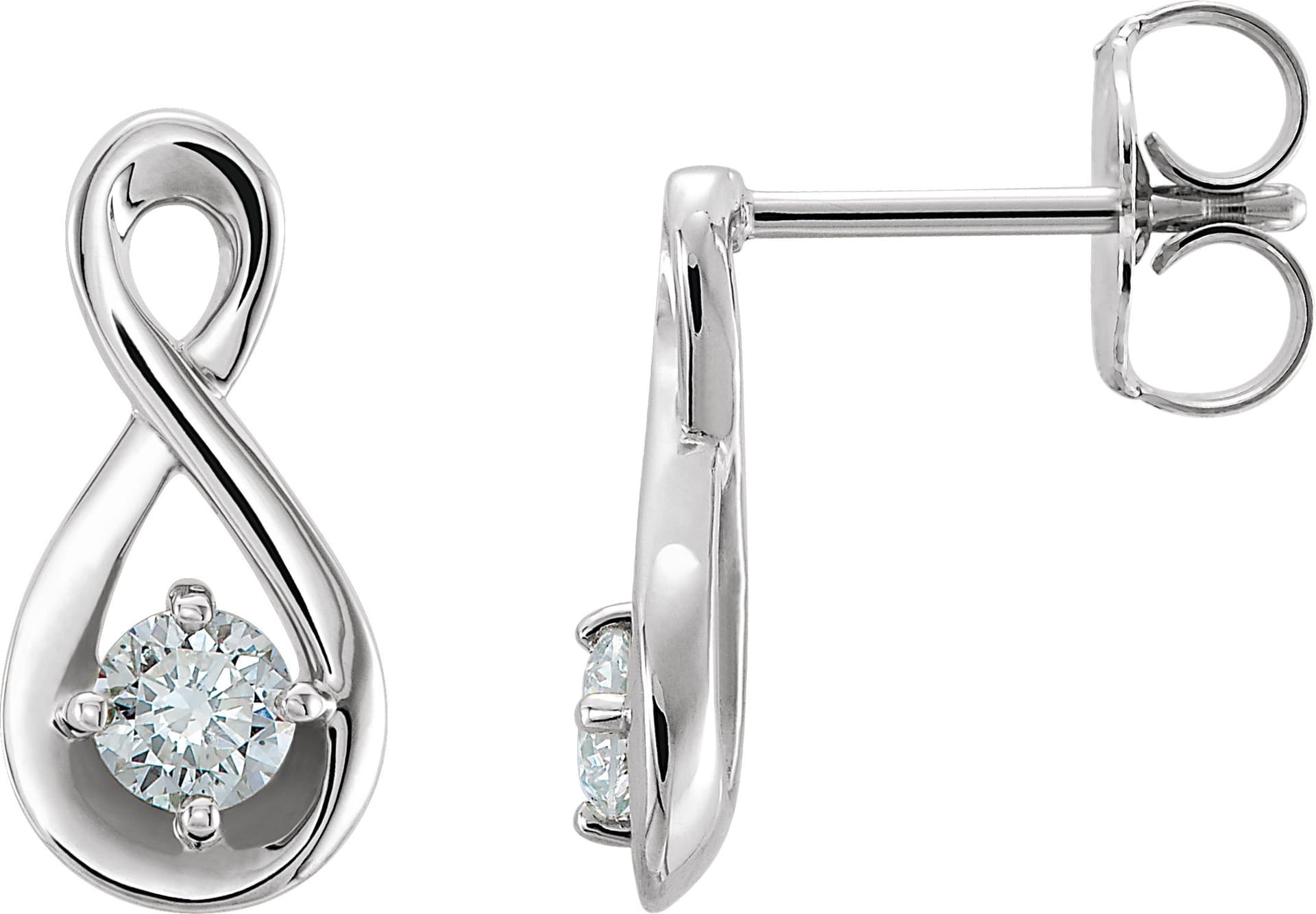 14K Rose 1/5 CTW Natural Diamond Infinity-Inspired Earrings