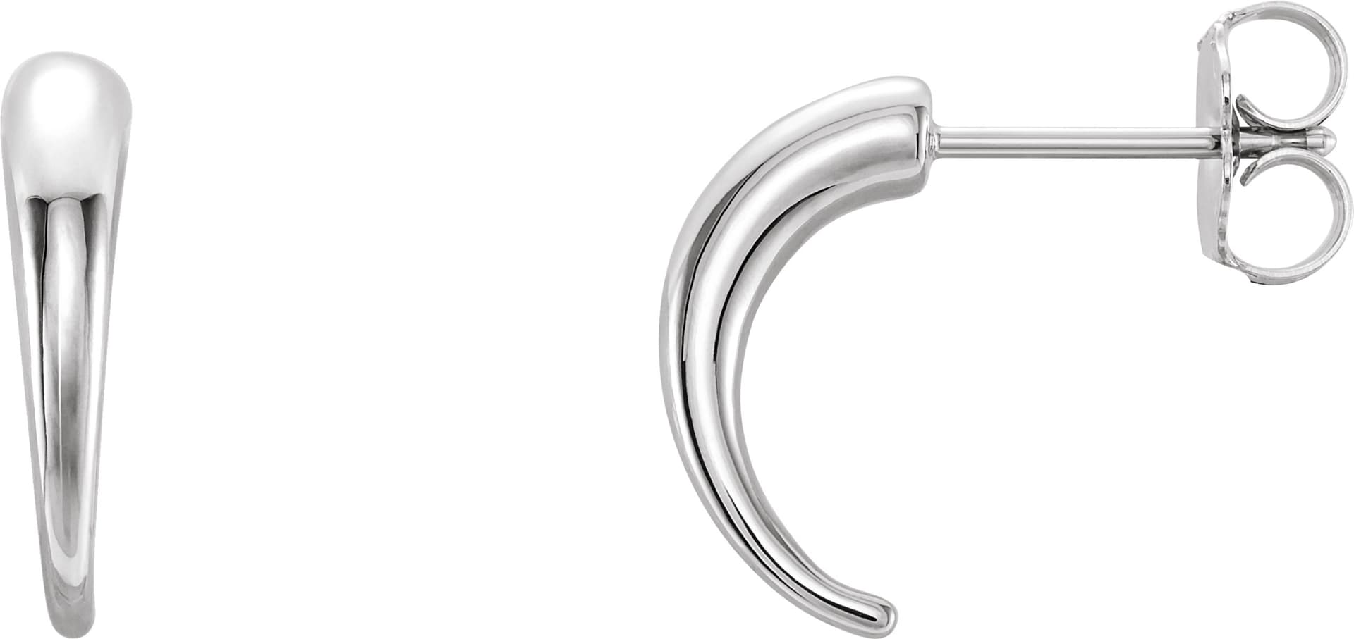 Sterling Silver J-Hoop Earrings