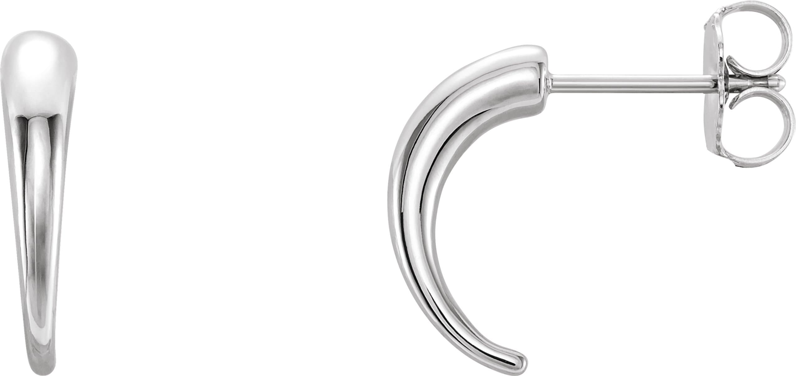 Sterling Silver J-Hoop Earrings
