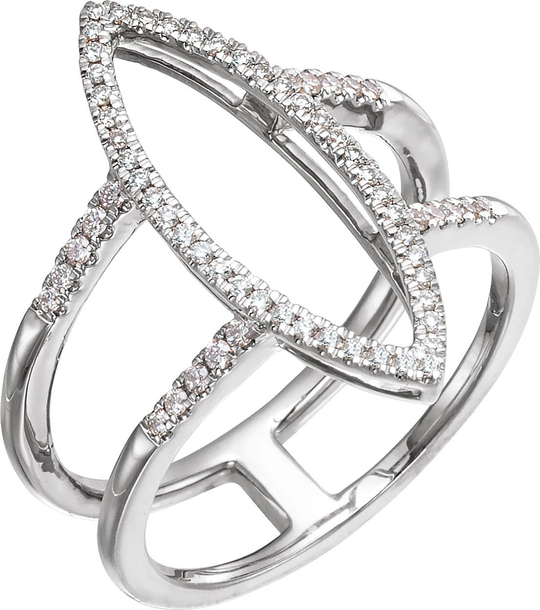 14K Rose 1/4 CTW Natural Diamond Geometric Ring