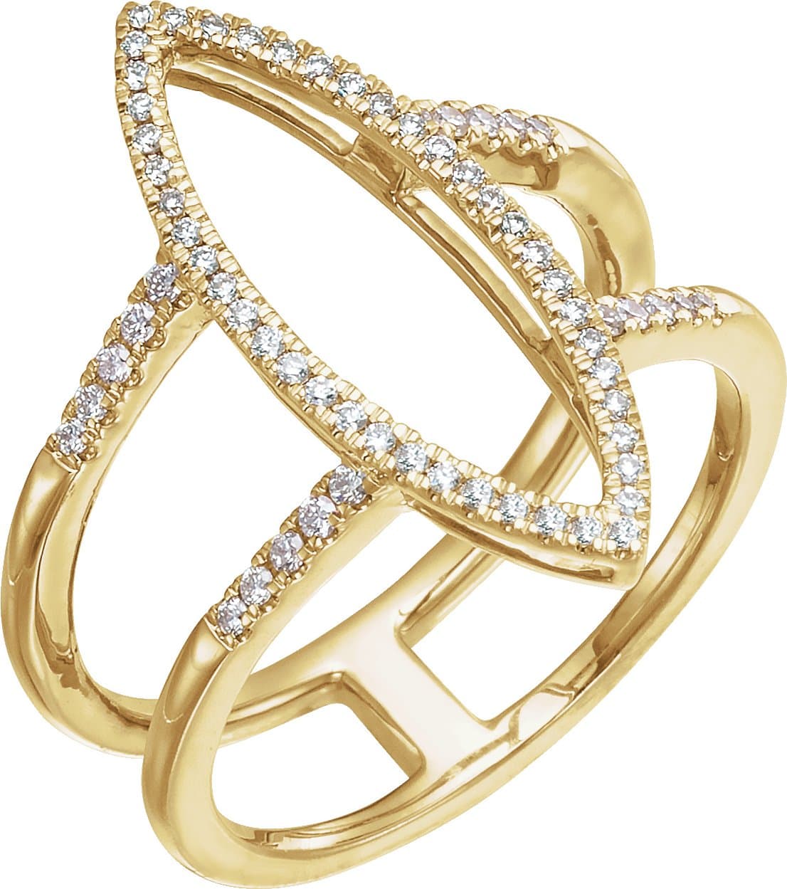 14K Rose 1/4 CTW Natural Diamond Geometric Ring