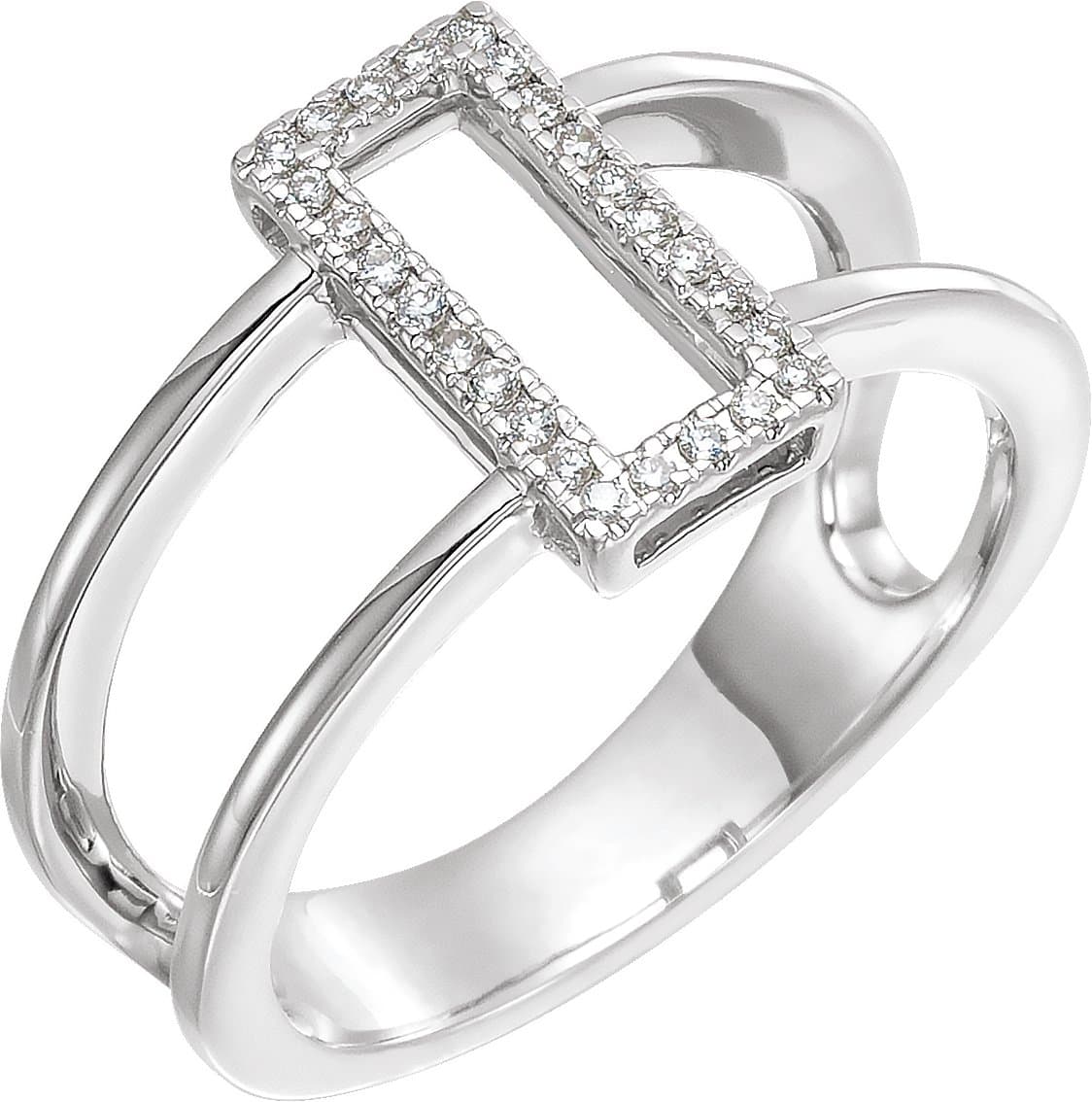 14K Rose 1/10 CTW Natural Diamond Geometric Ring