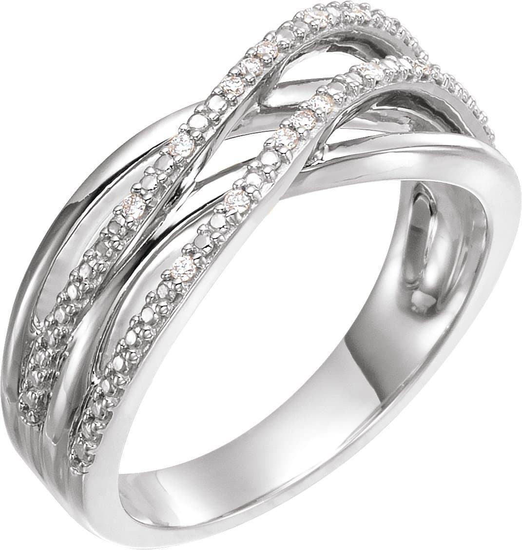 14K Rose .06 CTW Natural Diamond Criss-Cross Ring