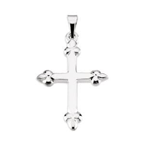 14K White 21x16 mm Cross Pendant