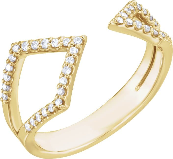 14K Rose 1/5 CTW Natural Diamond Geometric Ring