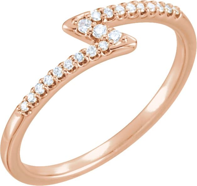 14K Rose 1/8 CTW Natural Diamond Stackable Ring